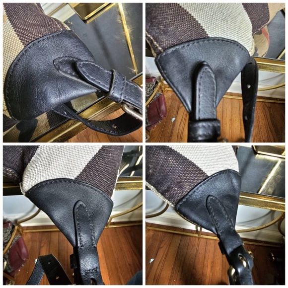 Authentic BURBERRY Overdyed Canvas Mega Check Heart Print Medium Chiltern - Picture 3 of 9